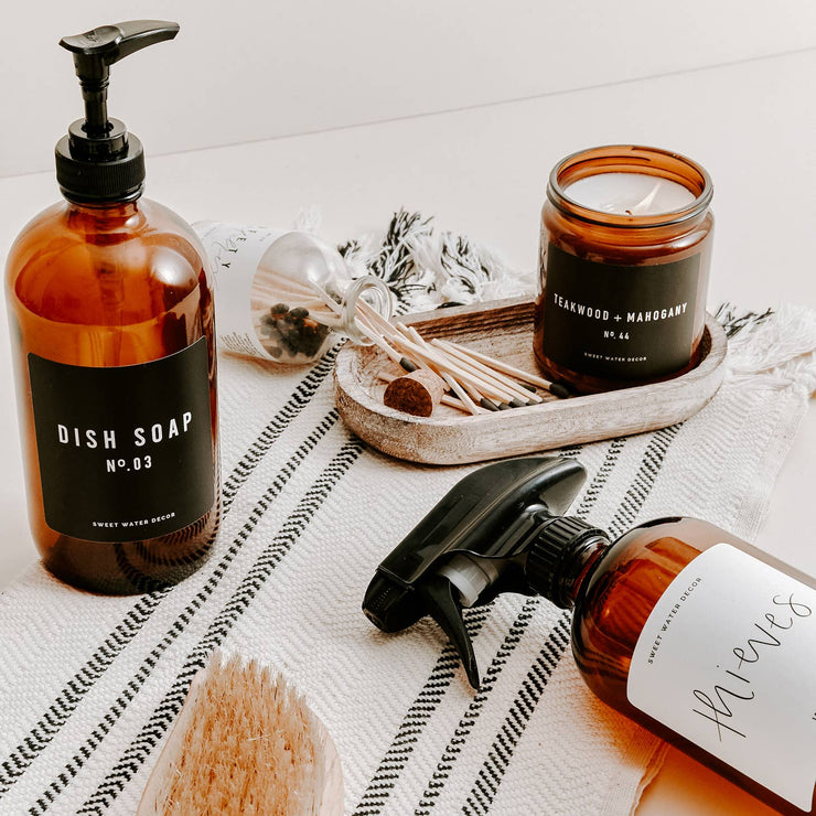 Amber Glass Dish Soap Dispenser