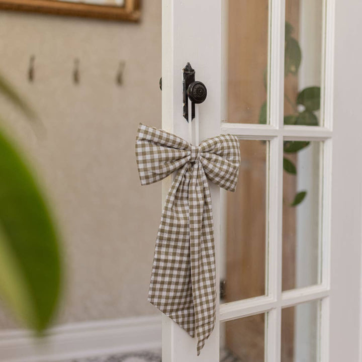 Bow | Gingham Green Fabric