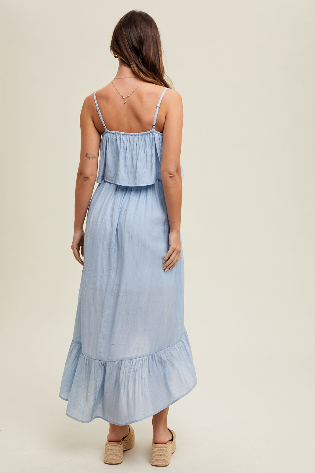 Asymmetrical Hi-Low Dress - Sky Blue