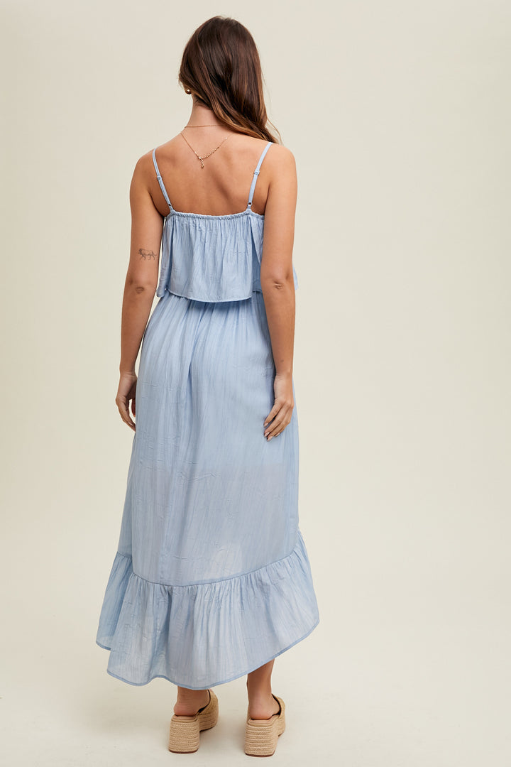 Asymmetrical Hi-Low Dress - Sky Blue