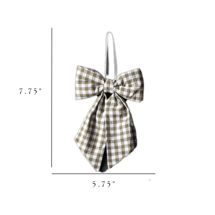 Bow | Gingham Green Fabric