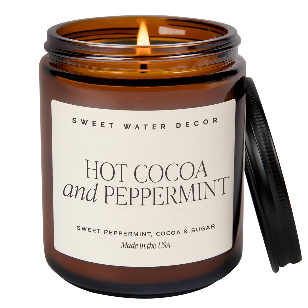 Hot Cocoa and Peppermint Candle