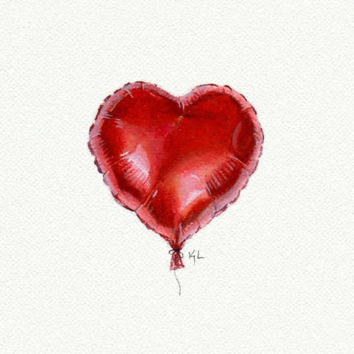 Mini Art Print - Heart Mylar Balloon