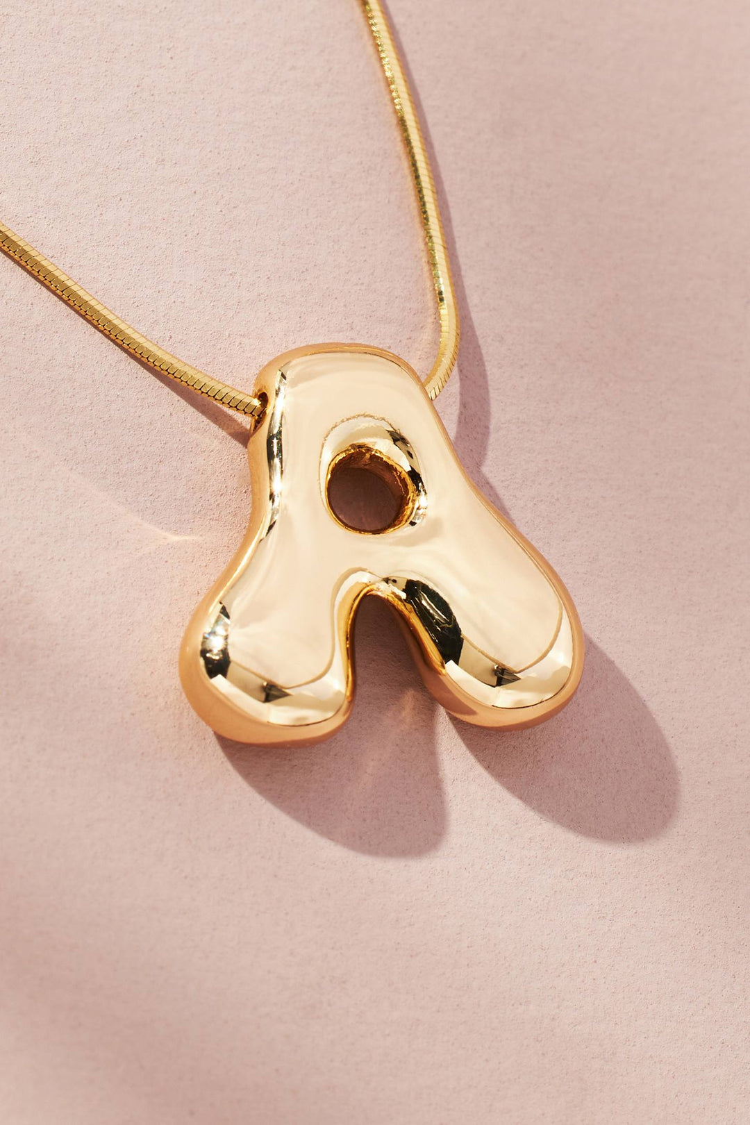 Bubble Letter Initial Necklace