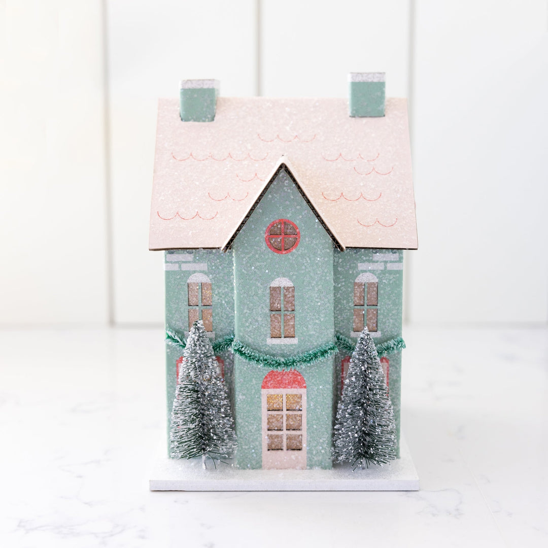 Glitter Christmas Village, Set of 3