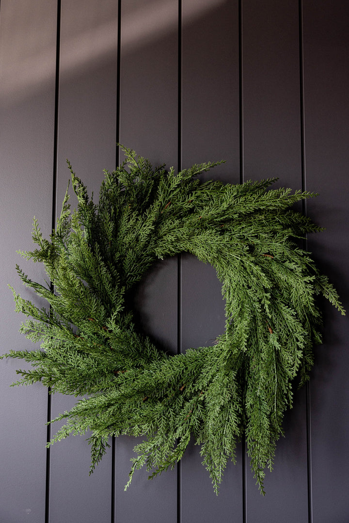 Cypress Pine Faux Wreath - Real Touch