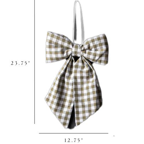 Bow | Gingham Green Fabric