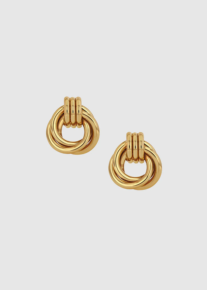 Triple Knot Earring Studs - Gold