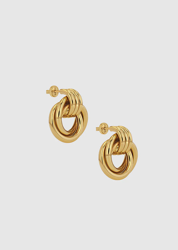 Triple Knot Earring Studs - Gold