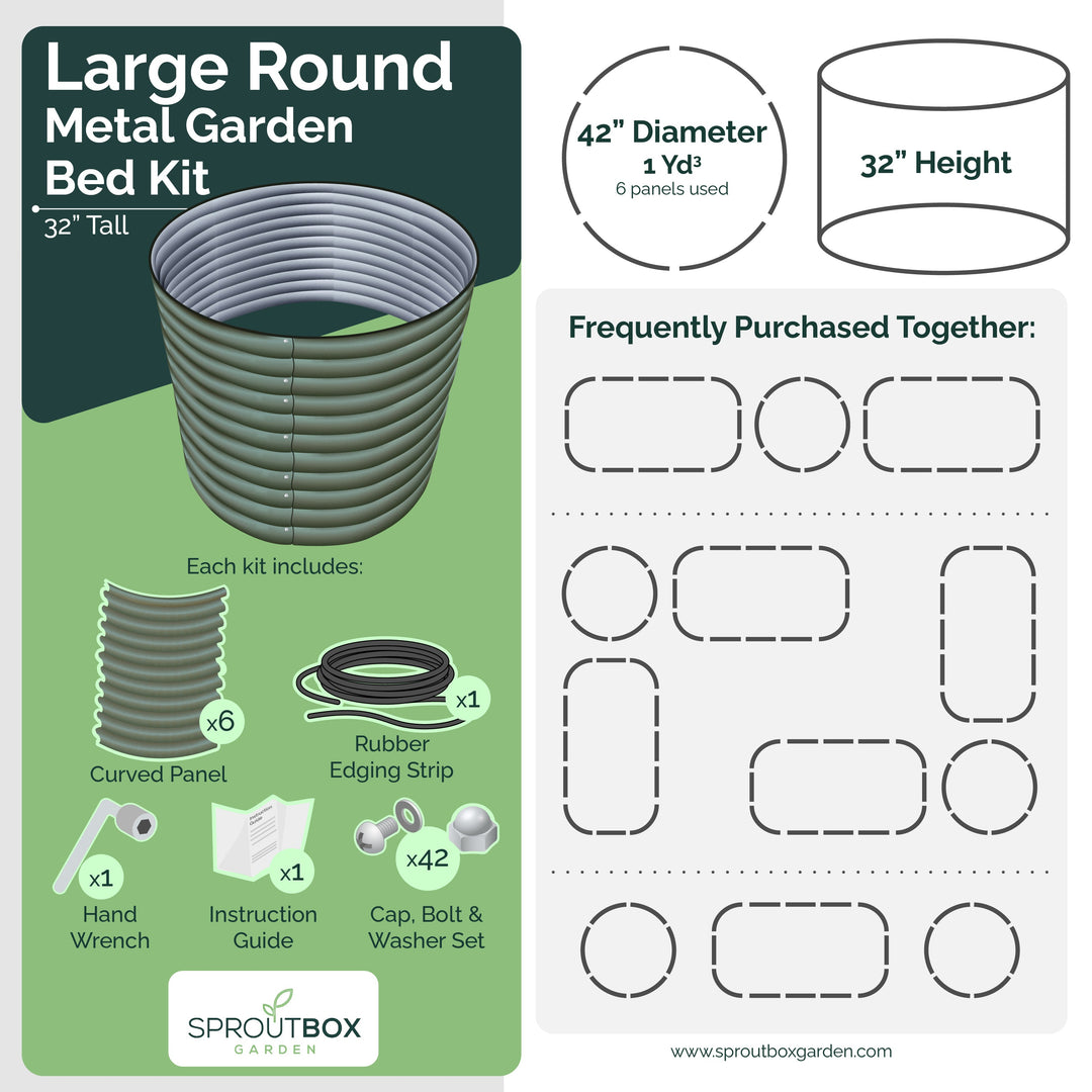 Tall Large Round Raised Garden Bed - Multiple Heights
