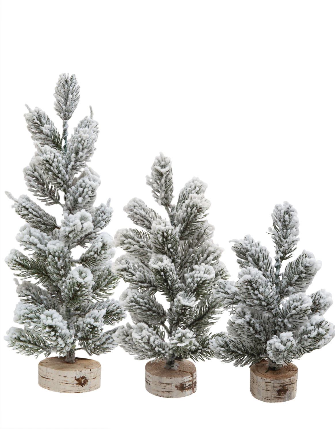 Flocked Trees, Set of 3