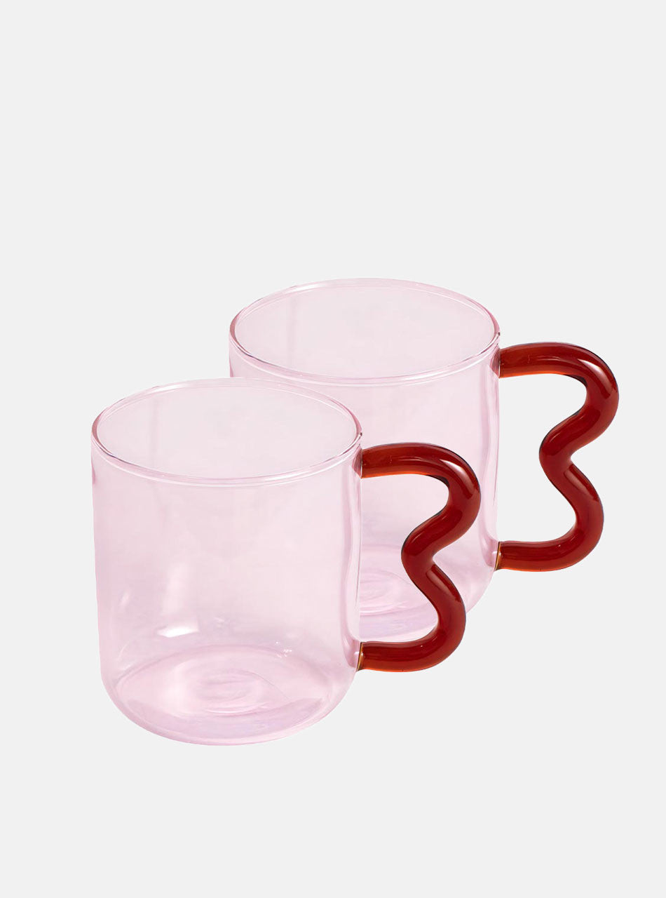Bonbon Glass Cup - Pink & Brown