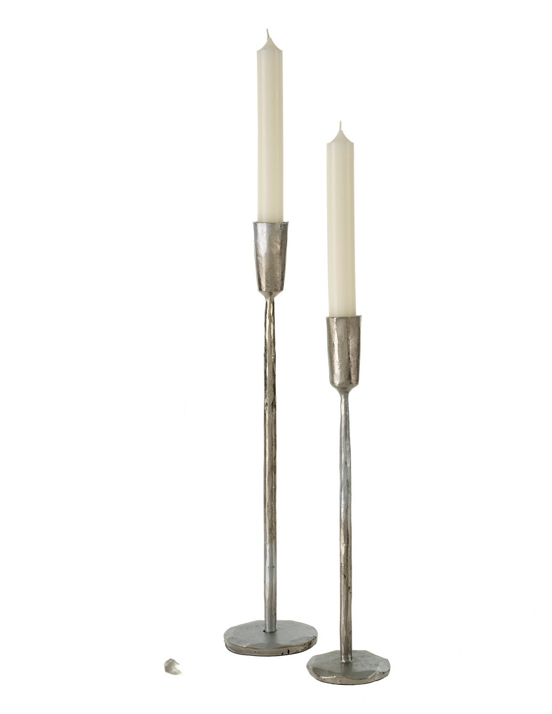 Luna Forged Candlestick - Silver, Set of 2