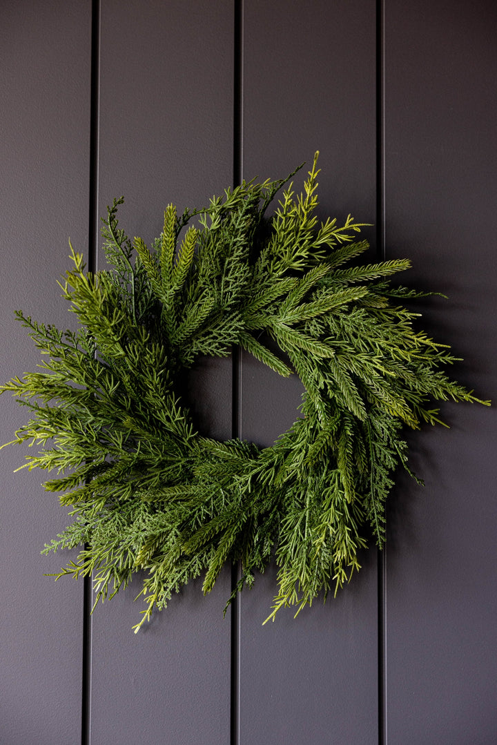 Norfolk & Cypress Real Touch Mix Wreath - Real Touch