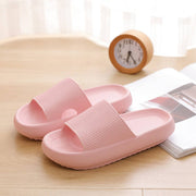 Non-Slip Quick Drying Open Toe Soft Comfy Thick Slippers - Pink