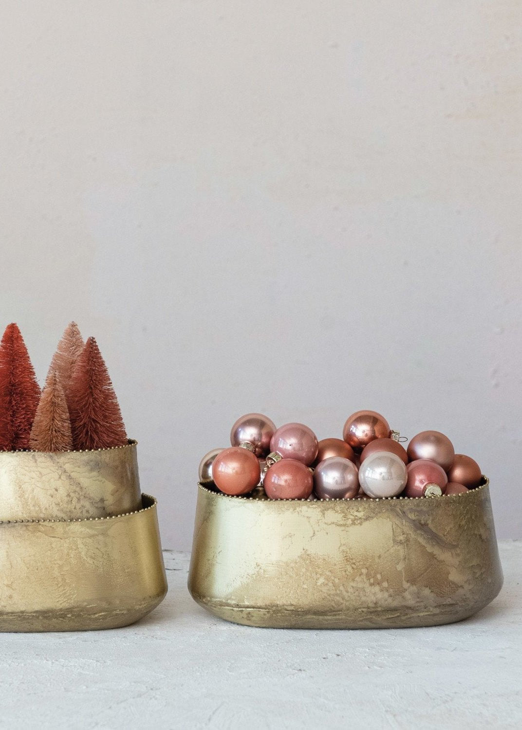 Antique Brass Planter, Set of 3 - Clementine Home Floral Gift
