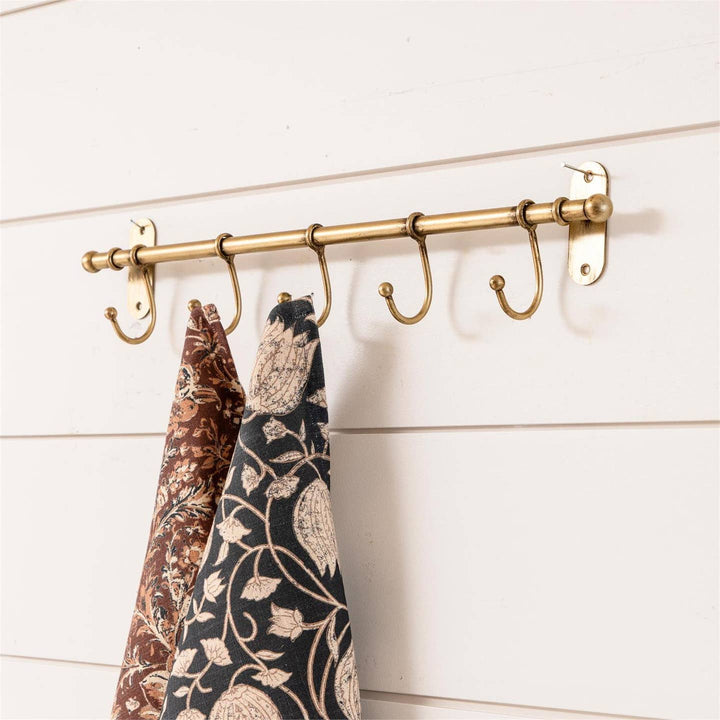 Antiqued Brass Metal Wall Hooks - Clementine Home Floral Gift
