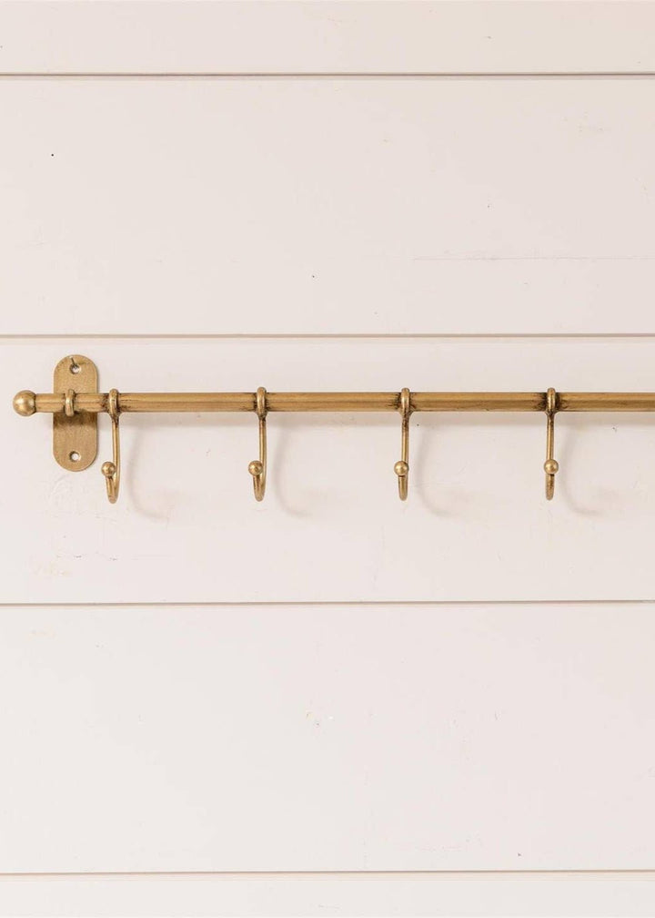 Antiqued Brass Metal Wall Hooks - Clementine Home Floral Gift