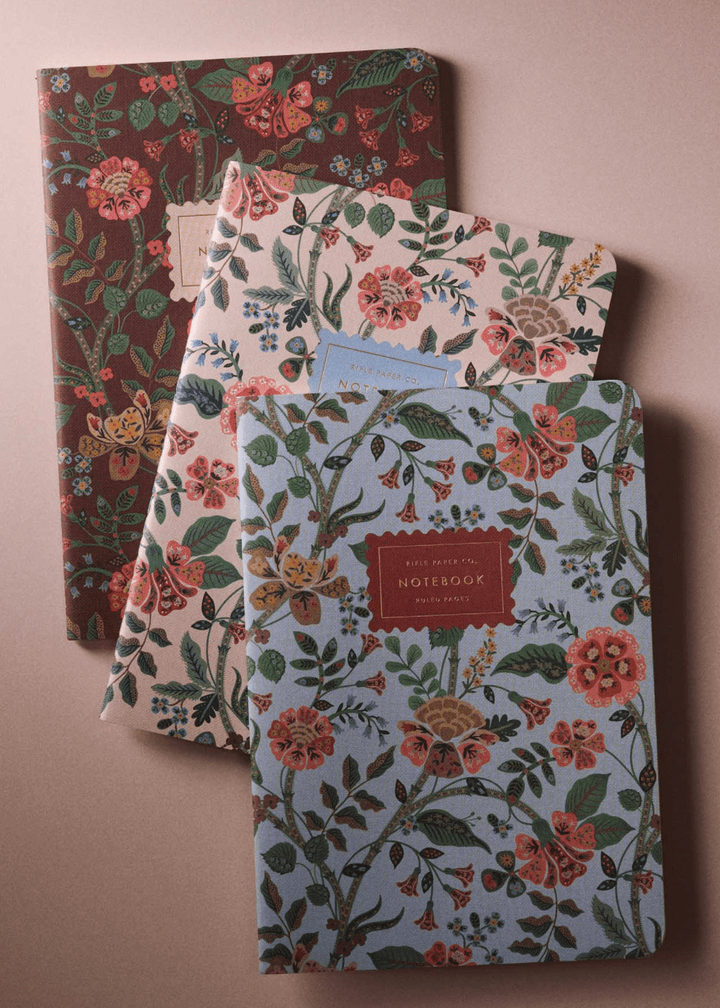 Assorted Set of 3 Gracie Notebooks - Clementine Home Floral Gift