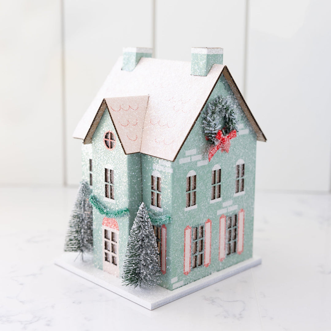 Glitter Christmas Village, Set of 3