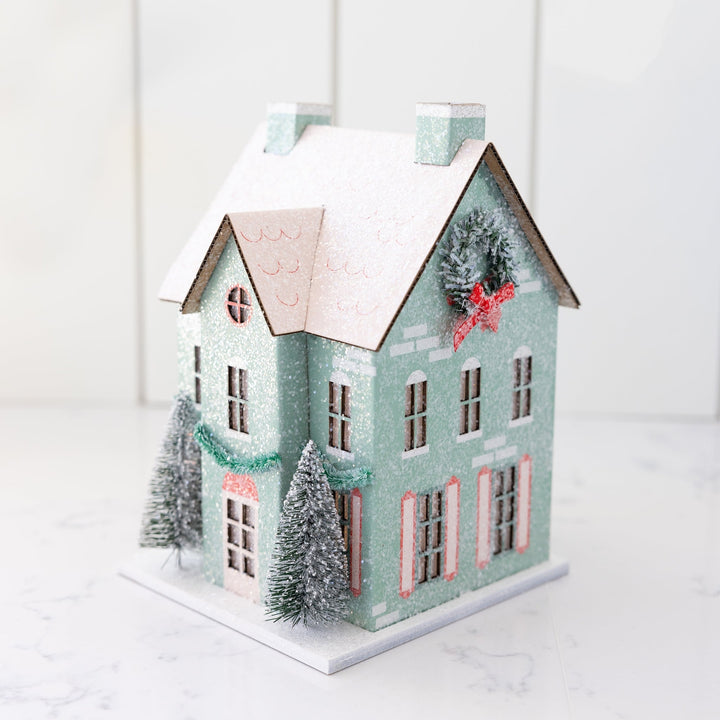 Glitter Christmas Village, Set of 3