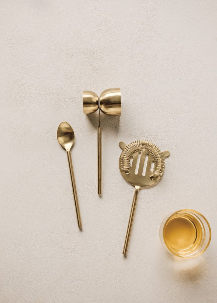 Bar Tools, Set of 3 - Matte Gold - Clementine Home Floral Gift