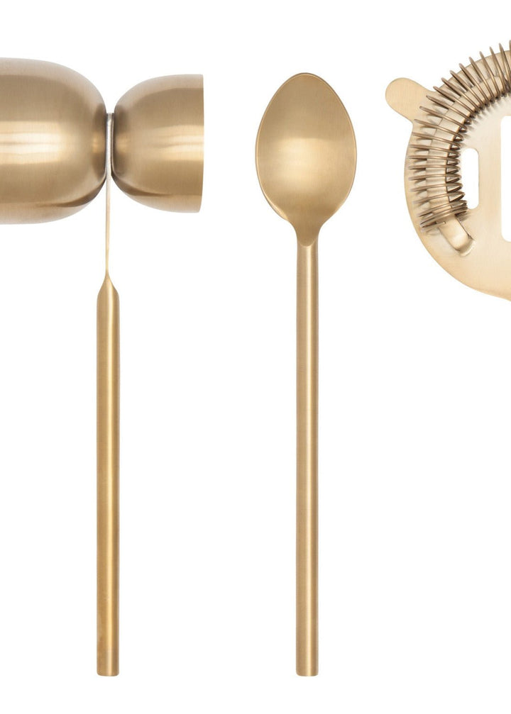 Bar Tools, Set of 3 - Matte Gold - Clementine Home Floral Gift