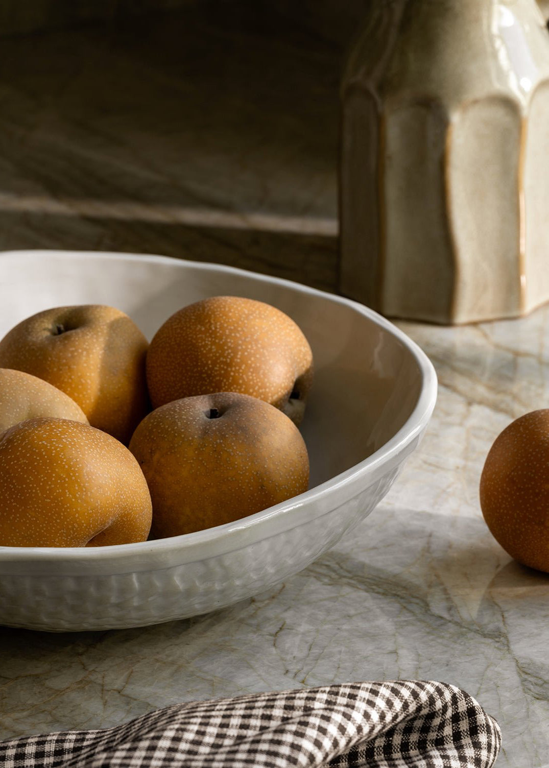 Basketweave Serving Bowl - Clementine Home Floral Gift