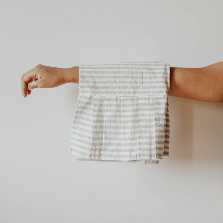 Striped Tea Towel with Ruffle