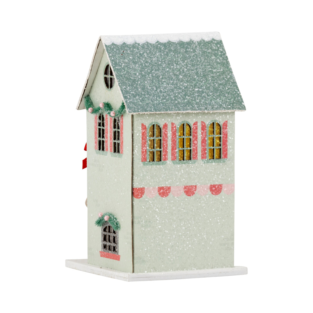 Glitter Christmas Village, Set of 3 - Traditional