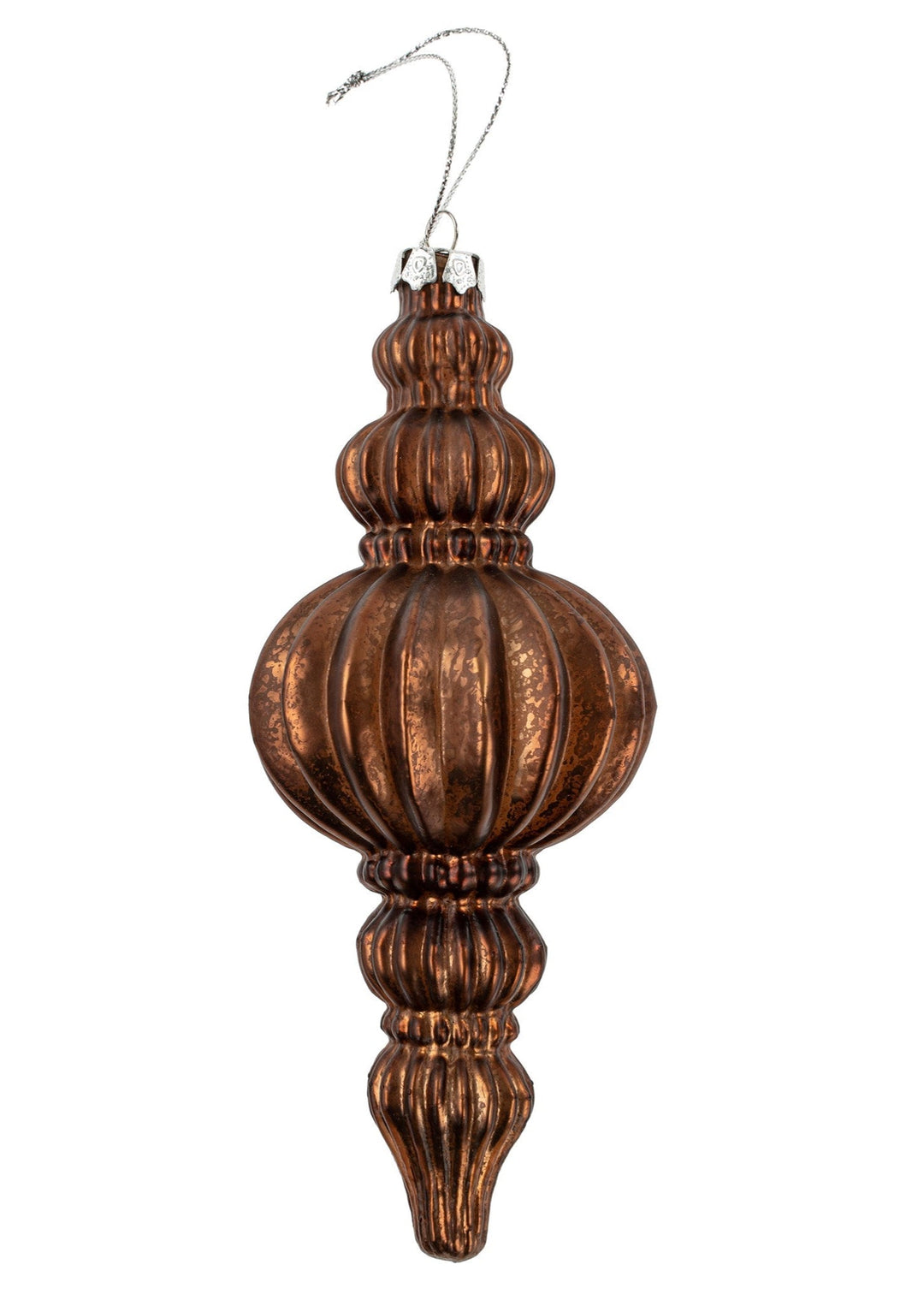 Belle Spindle Glass Ornament - Brown - Clementine Home Floral Gift