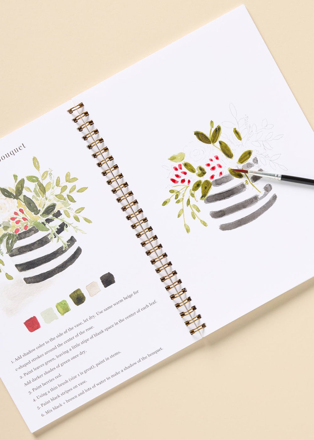 Bouquets Watercolour Workbook - Clementine Home Floral Gift