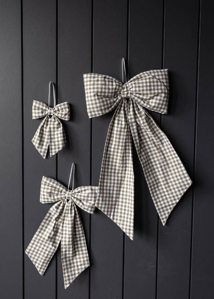 Bow | Gingham Green Fabric - Clementine Home Floral Gift