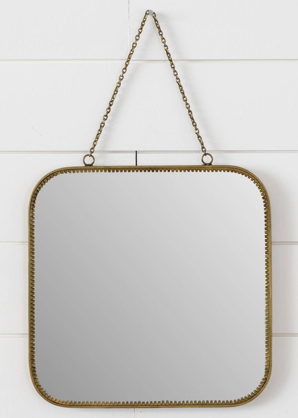 Brass Framed Mirror with Chain - Clementine Home Floral Gift