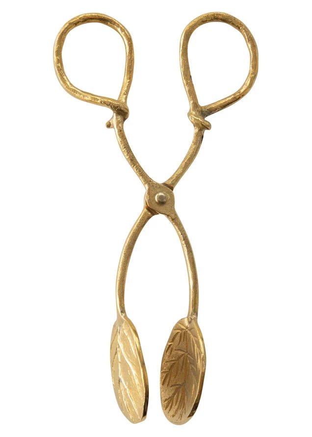Brass Leaf Tongs - Clementine Home Floral Gift