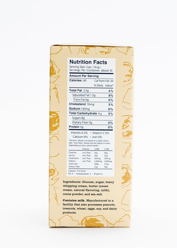 Chocolate Caramels - Pure Sea Salt Caramel Candy (Box 7 - Day 18) - Clementine Home Floral Gift