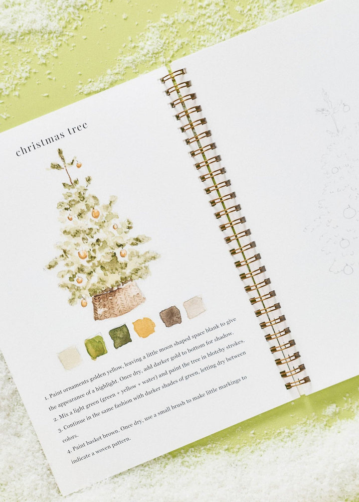 Christmas Watercolour Workbook - Clementine Home Floral Gift