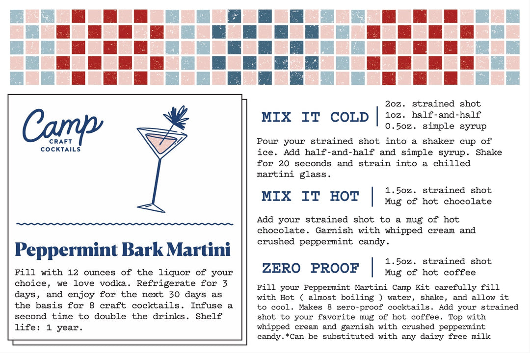Cocktail Infusion Kit - Peppermint Bark Martini - Clementine Home Floral Gift