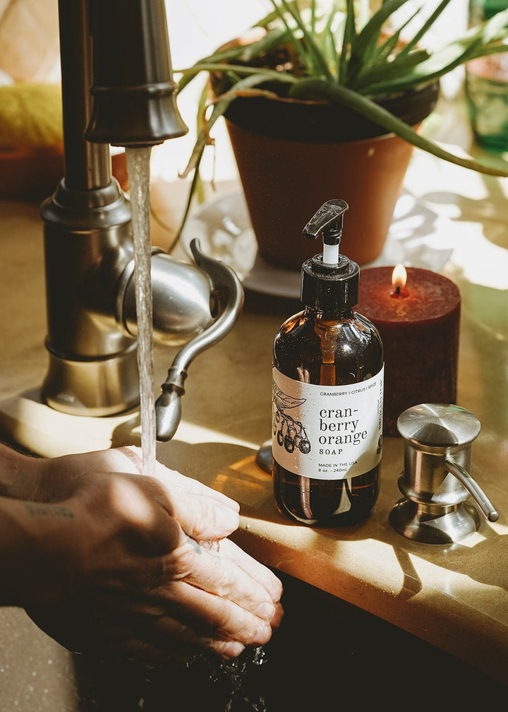 Cranberry Orange Liquid Hand Soap (Day 7 - Box 18 : Advent 2925) - Clementine Home Floral Gift