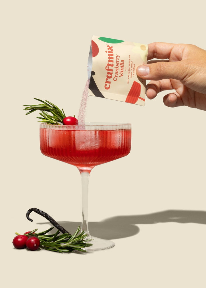 Cranberry Vanilla Cocktail & Mocktail Mixer – Single Packets - Clementine Home Floral Gift