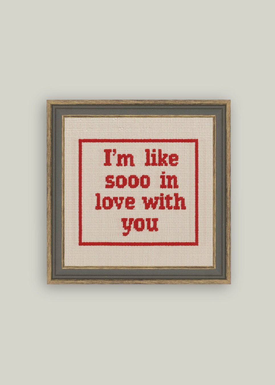 Cross Stitch in Love Framed Antique Print - Clementine Home Floral Gift