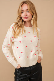 Evelin Heart Sweater - Red