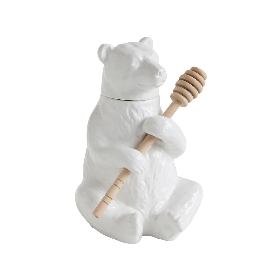 Bear Honey Pot with Honey Dipper