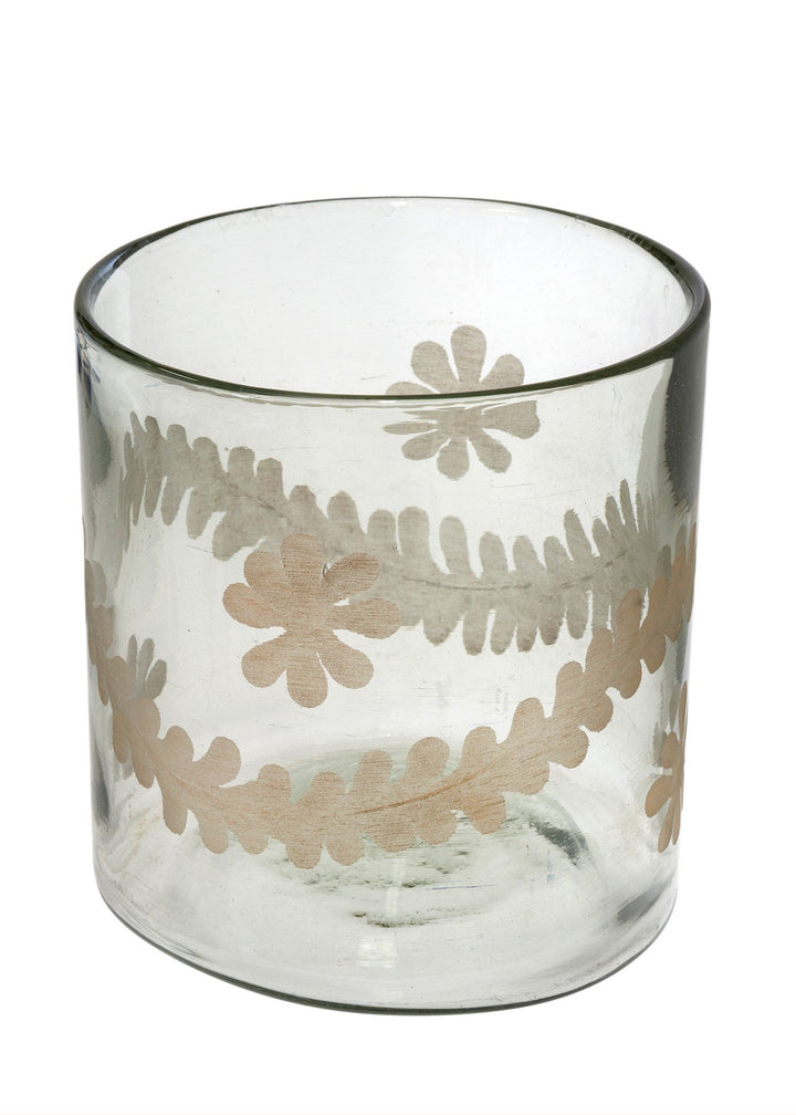 Daphne Gold Etched Hurricane - Clementine Home Floral Gift