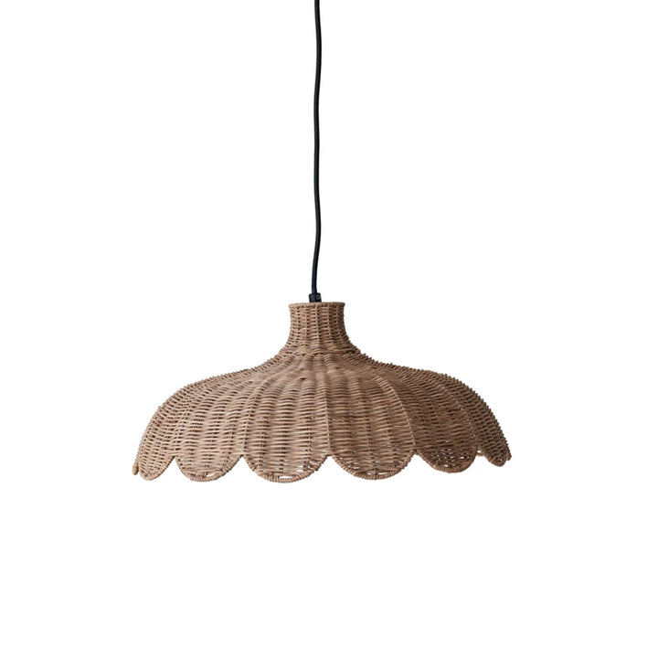 Scalloped Rattan Pendant