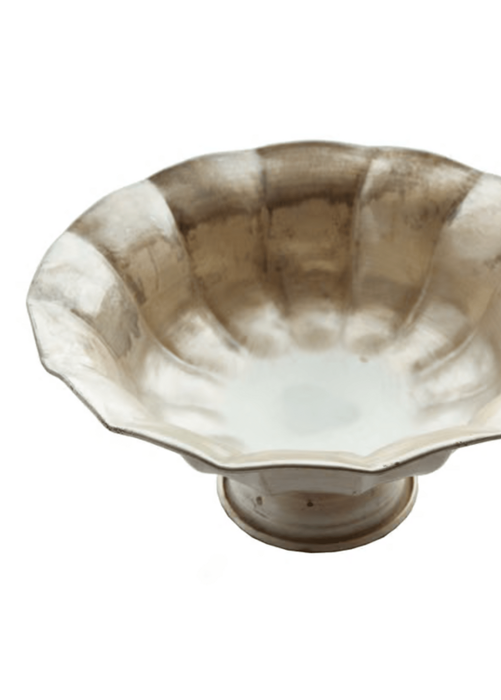 Distressed Ruffled Footed Bowl - Clementine Home Floral Gift