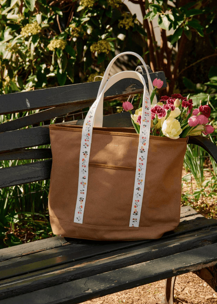 Ditsy Dahlia Canvas Carry All - Clementine Home Floral Gift