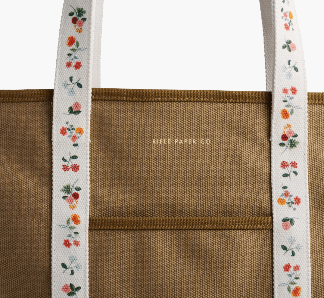 Ditsy Dahlia Canvas Carry All - Clementine Home Floral Gift