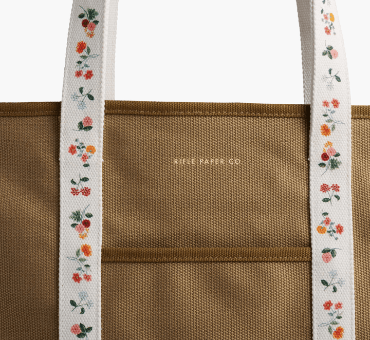 Ditsy Dahlia Canvas Carry All - Clementine Home Floral Gift