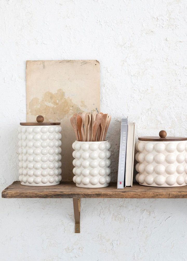 Dots Canister, Set of 2 - Clementine Home Floral Gift
